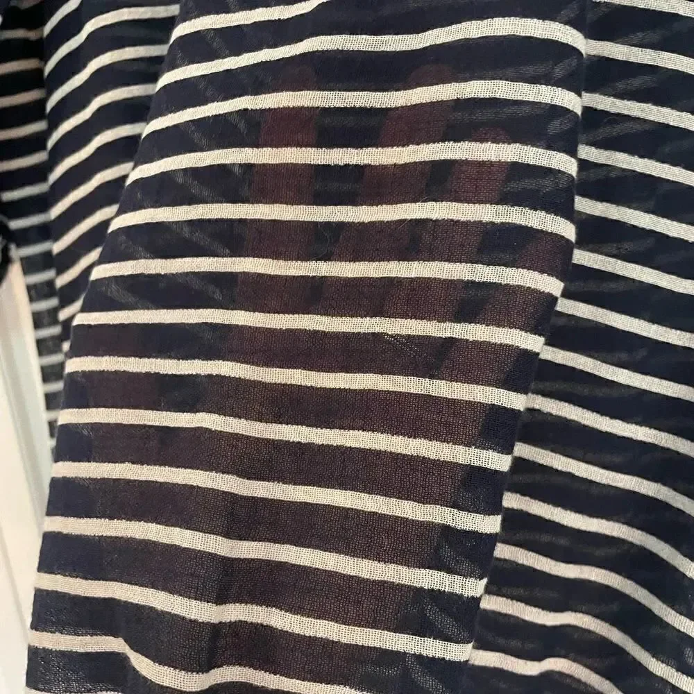 J.crew striped navy and white blousy top size small
